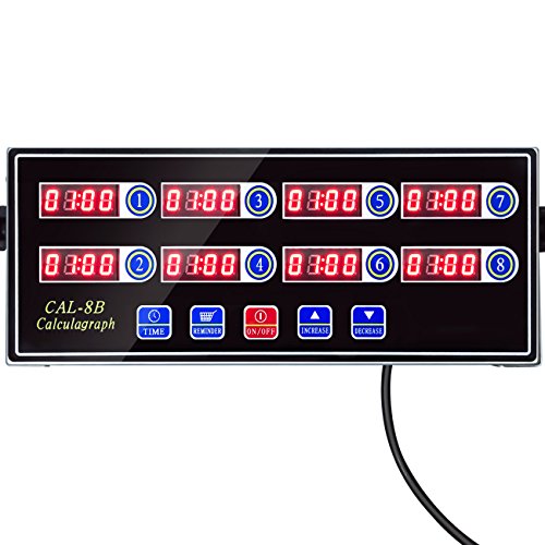 YOOYIST Commercial 8 Channel Kitchen Timer Digital Restaurant Timers Professional Loud Alarm Cooking Reminder for Food Truck Fryer Bakery Pizza Coffee Heavy Duty